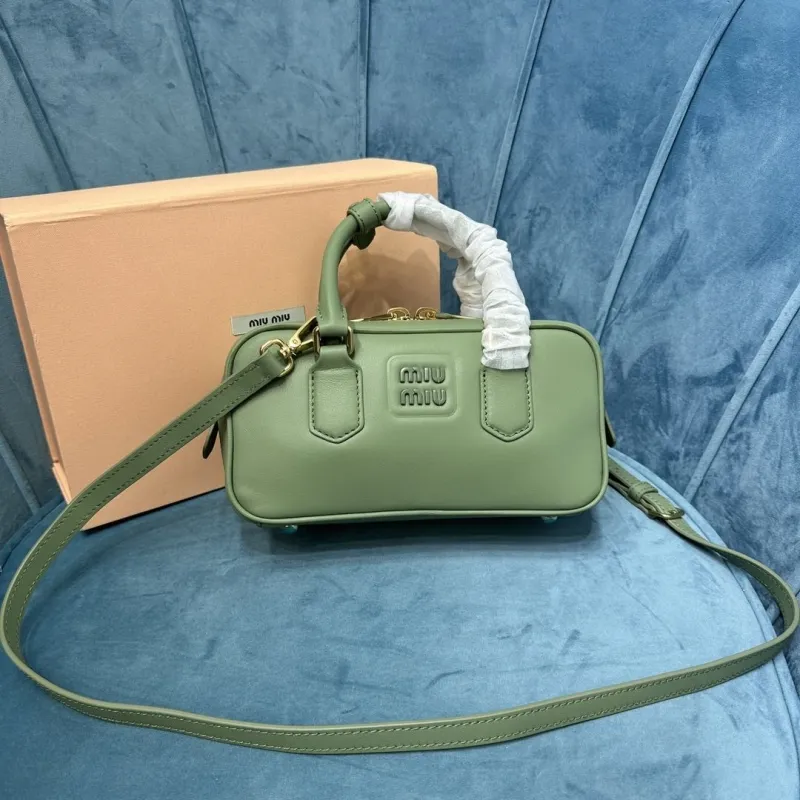 MIU MIU Sage Green Top Handle Crossbody Bag