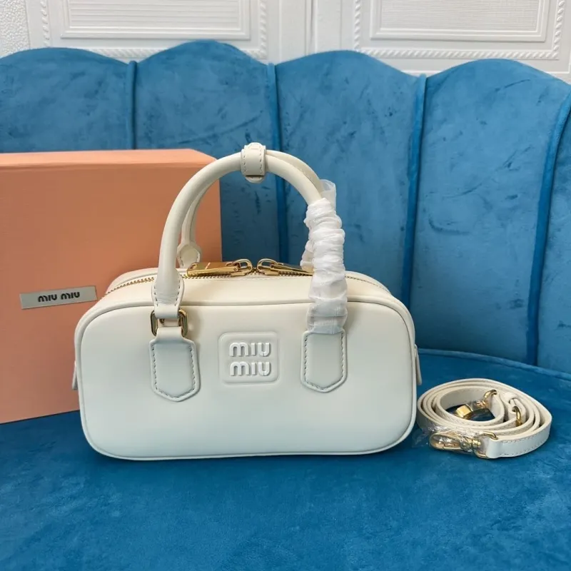 Miu Miu White Top Handle Bag 525