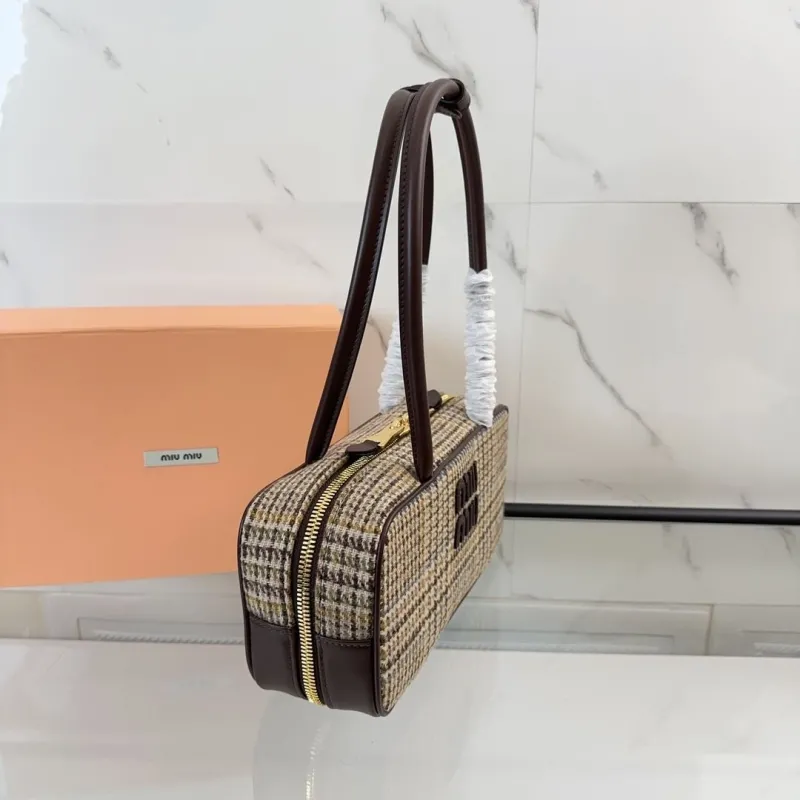 Miu Miu Houndstooth Top Handle Bag 534 - Image 3