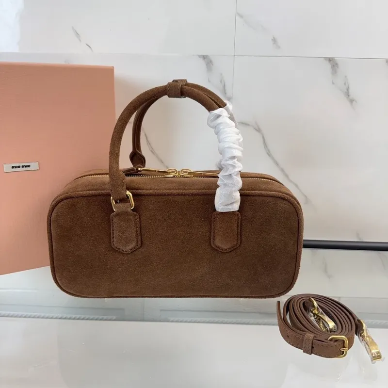 Alternative view of MIU MIU Brown Suede Top Handle Bag 537