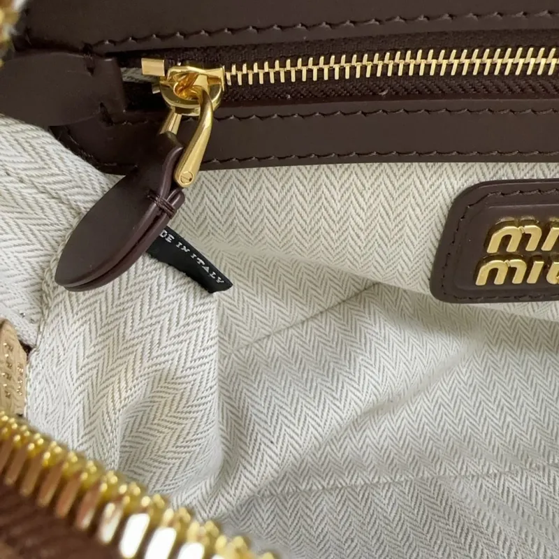 Miu Miu Brown Suede Top Handle Crossbody Bag - Image 9