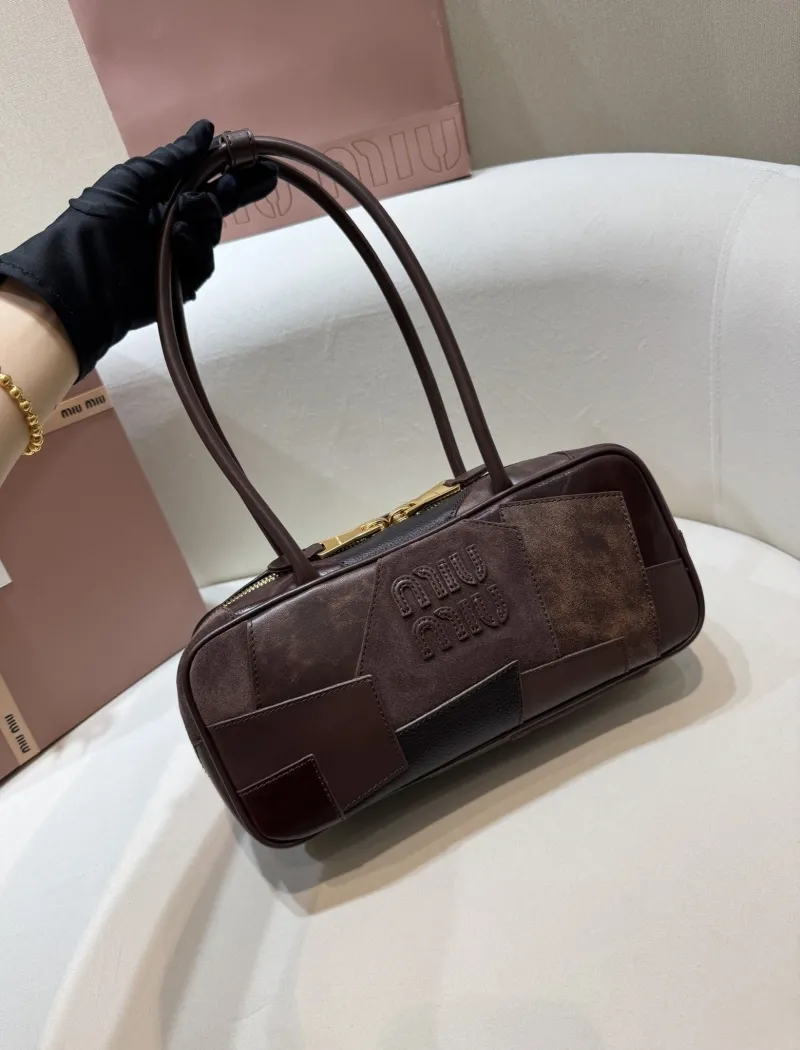 Alternative view of Miu Miu Brown Leather Top Handle Bag 540