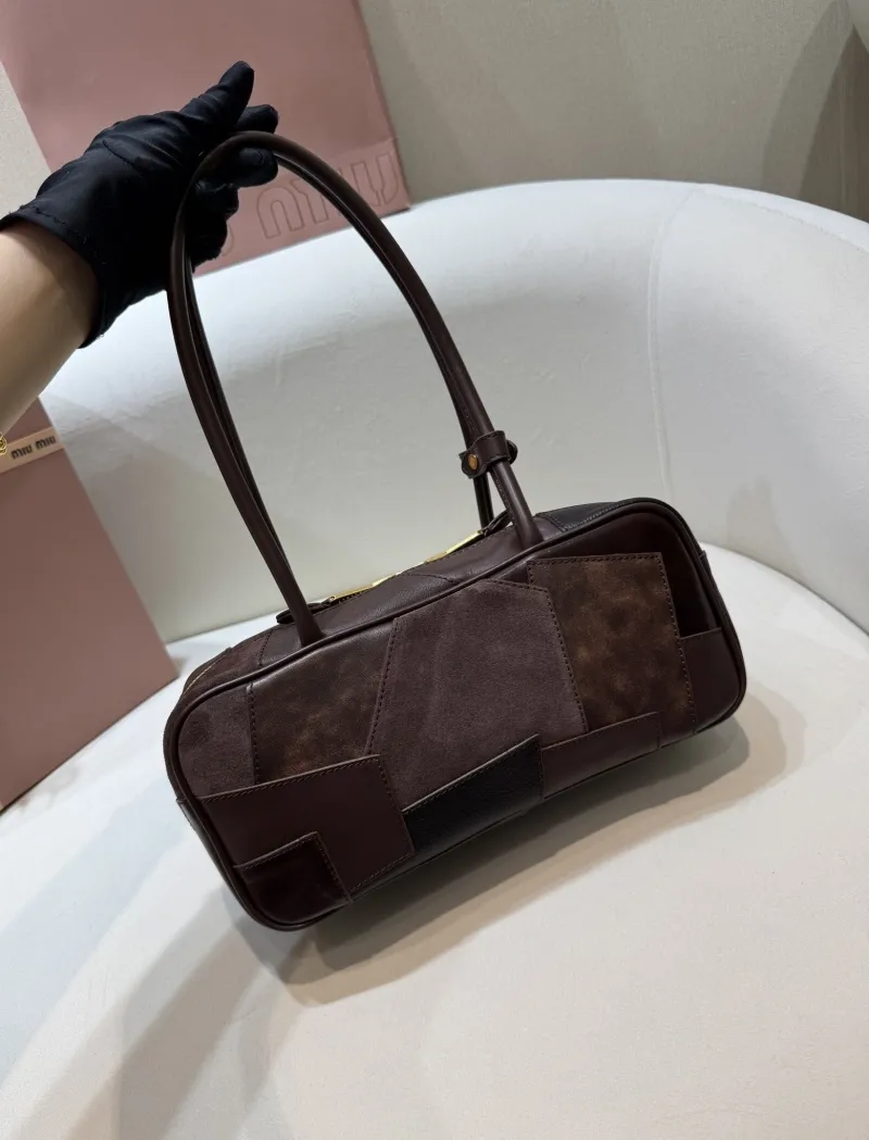 Miu Miu Brown Leather Top Handle Bag 540 - Image 3