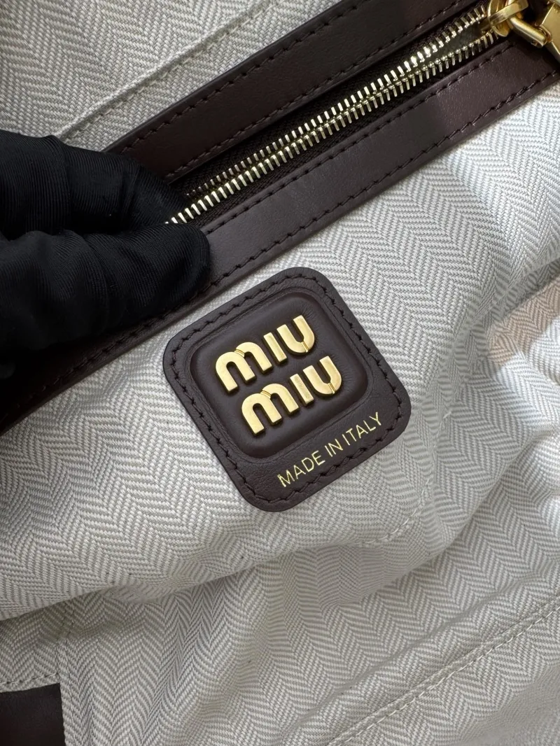 Miu Miu Brown Leather Top Handle Bag 540 - Image 9
