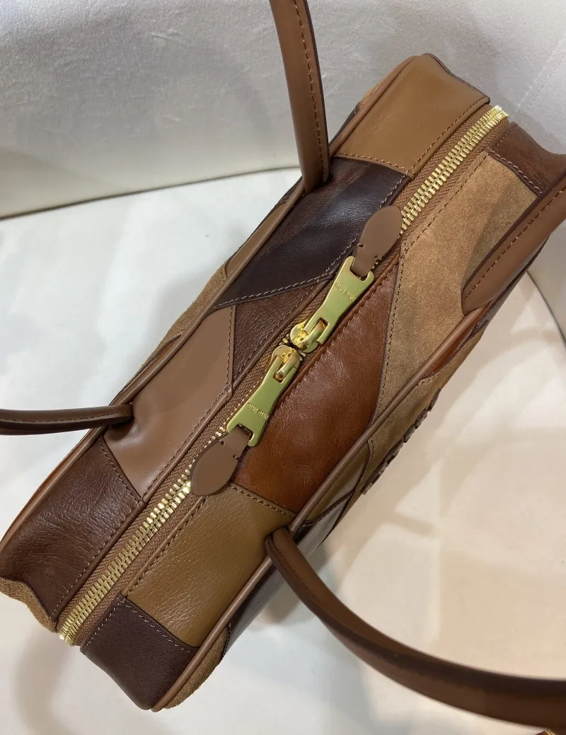 Miu Miu Brown Patchwork Top Handle Bag 541 - Image 7