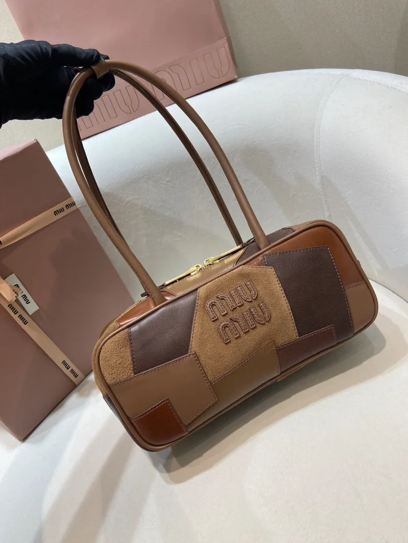 Alternative view of MIU MIU Brown Patchwork Top Handle Bag 542