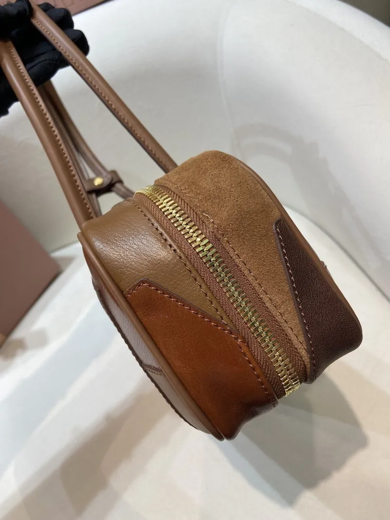 MIU MIU Brown Patchwork Top Handle Bag 542 - Image 4
