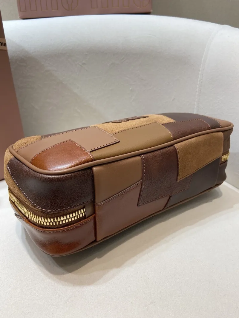 MIU MIU Brown Patchwork Top Handle Bag 542 - Image 5