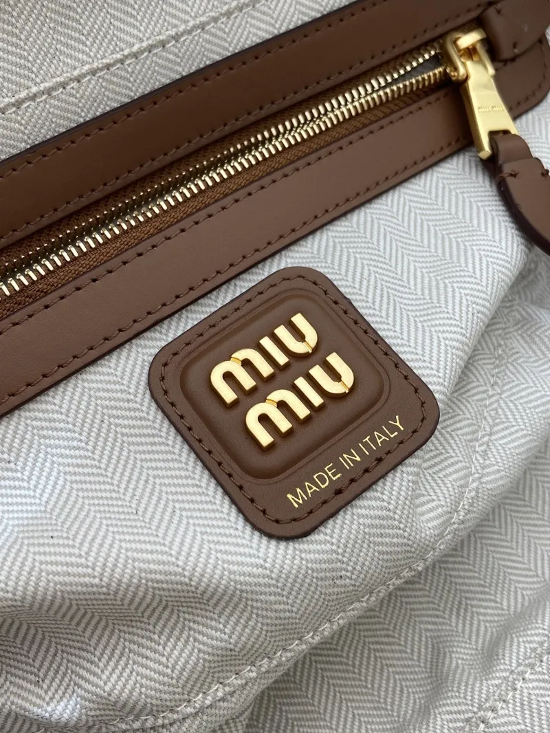 MIU MIU Brown Patchwork Top Handle Bag 542 - Image 9