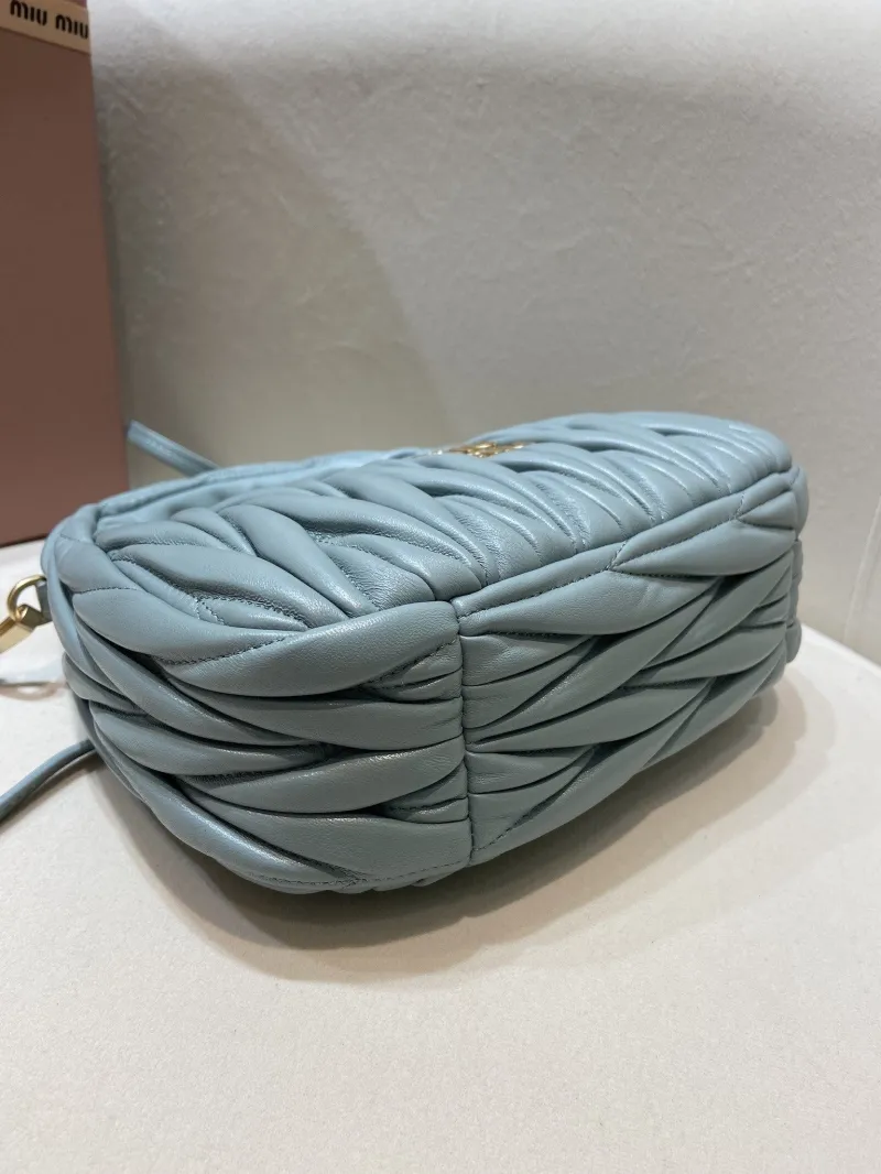 Miu Miu Light Blue Matelassé Top Handle Crossbody Bag 551 - Image 6