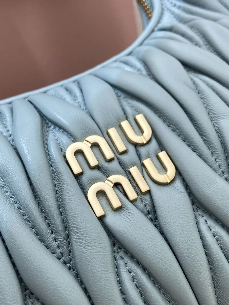 Miu Miu Light Blue Matelassé Top Handle Crossbody Bag 551 - Image 7
