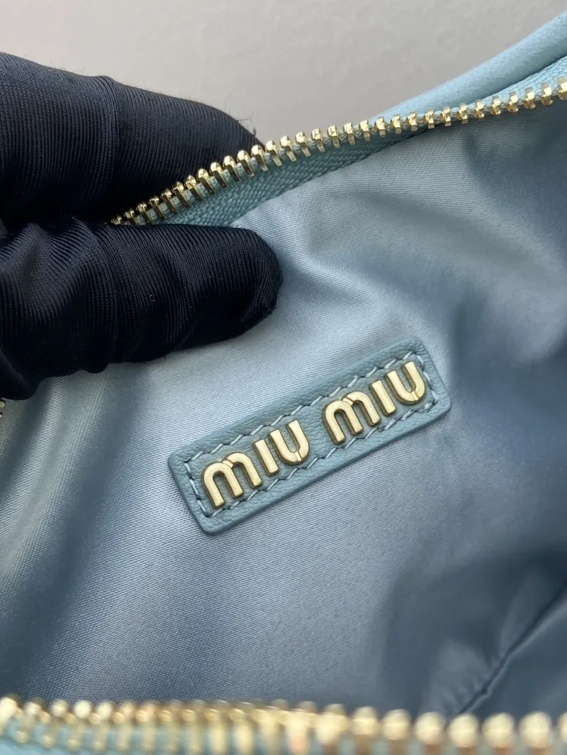 Miu Miu Light Blue Matelassé Top Handle Crossbody Bag 551 - Image 9