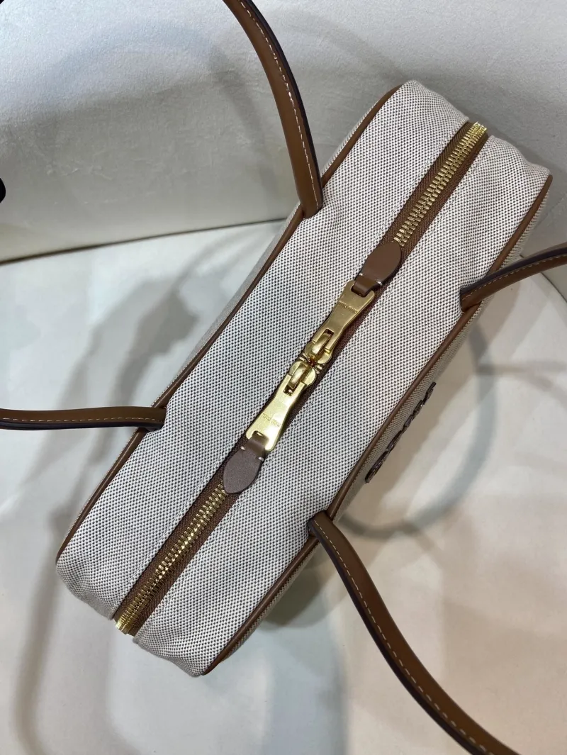 MIU MIU 555 Beige Canvas Top Handle Bag - Image 7