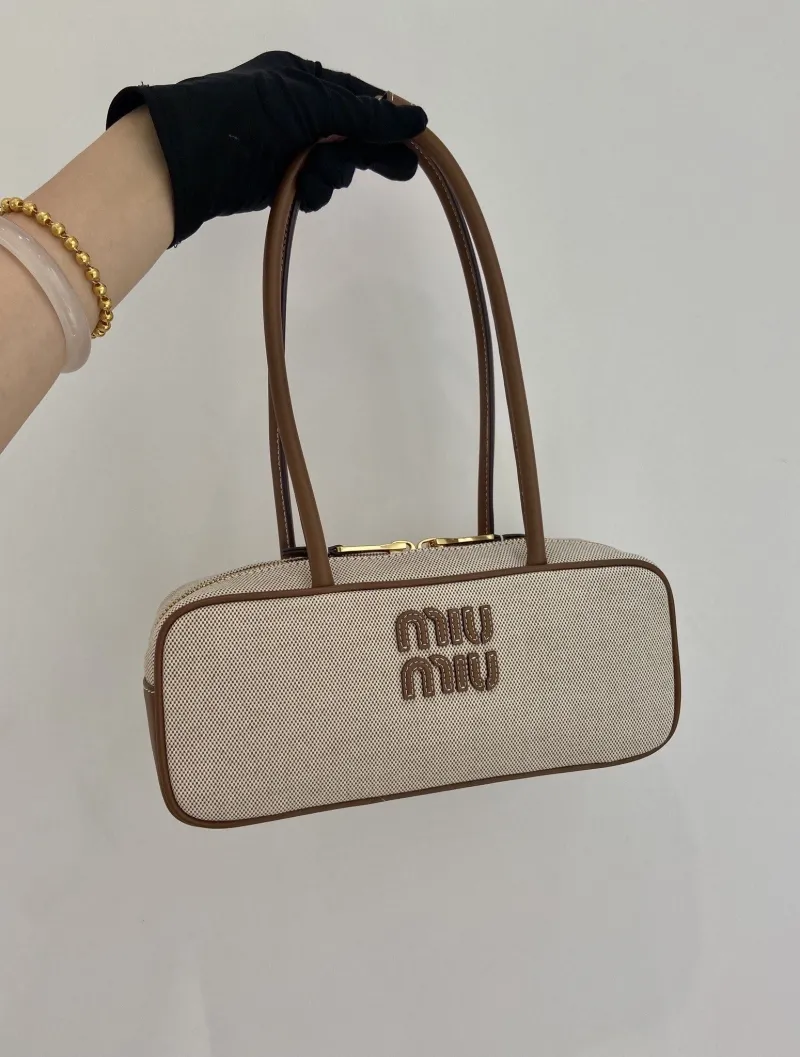 Miu Miu Beige Brown Top Handle Bag 556
