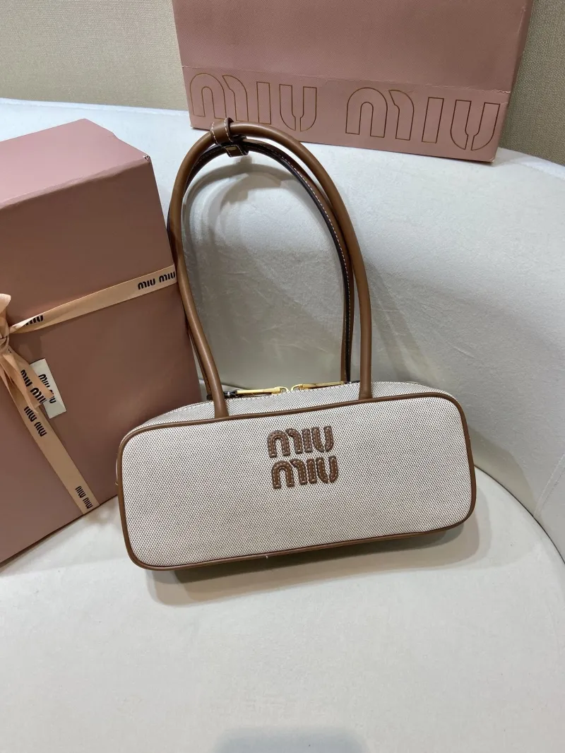 Alternative view of Miu Miu Beige Brown Top Handle Bag 556