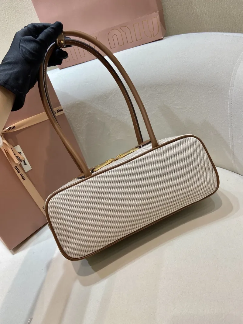 Miu Miu Beige Brown Top Handle Bag 556 - Image 3