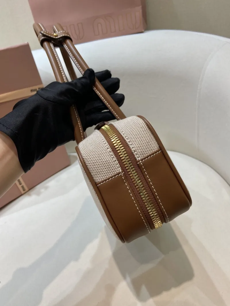 Miu Miu Beige Brown Top Handle Bag 556 - Image 4