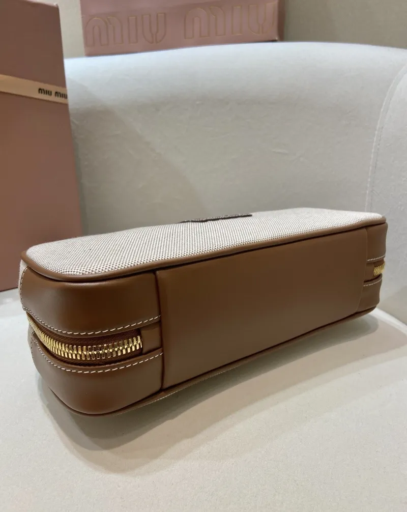 Miu Miu Beige Brown Top Handle Bag 556 - Image 5