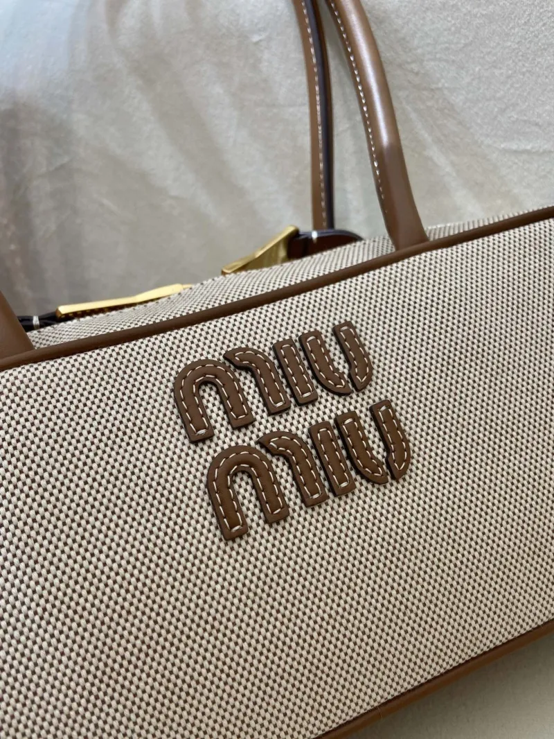 Miu Miu Beige Brown Top Handle Bag 556 - Image 6
