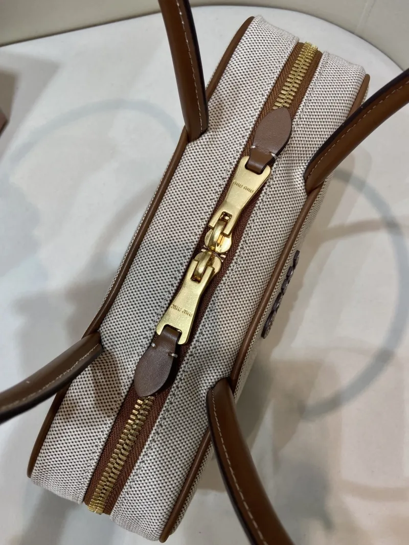 Miu Miu Beige Brown Top Handle Bag 556 - Image 7