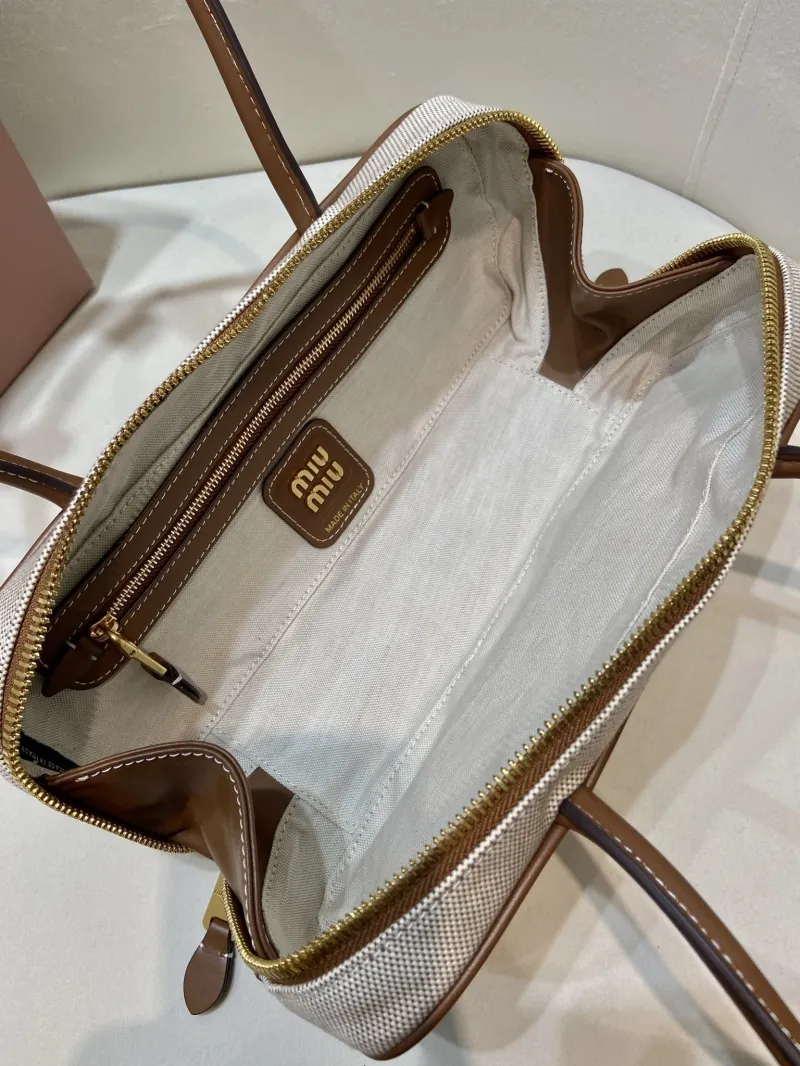 Miu Miu Beige Brown Top Handle Bag 556 - Image 8