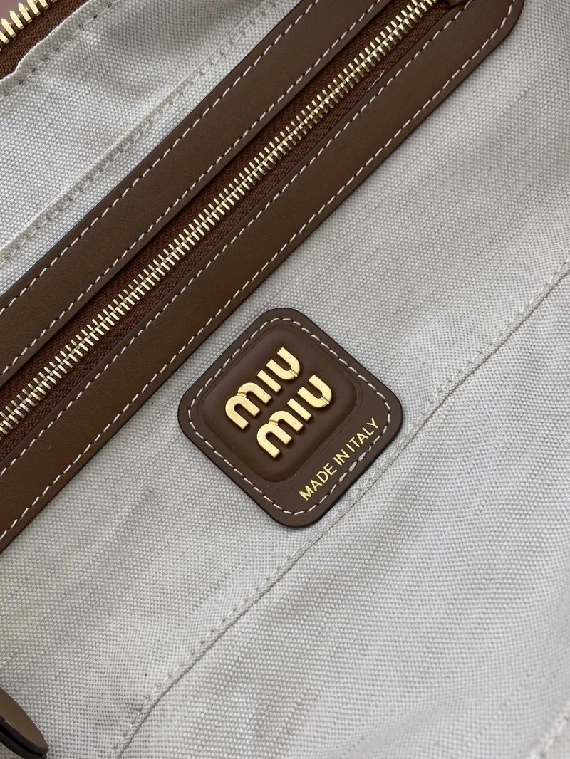 Miu Miu Beige Brown Top Handle Bag 556 - Image 9