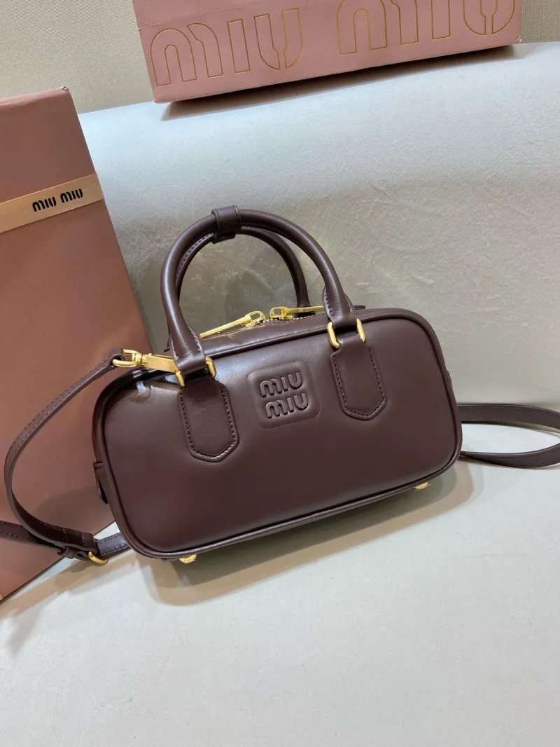 Miu Miu Brown Leather Top Handle Bag 568