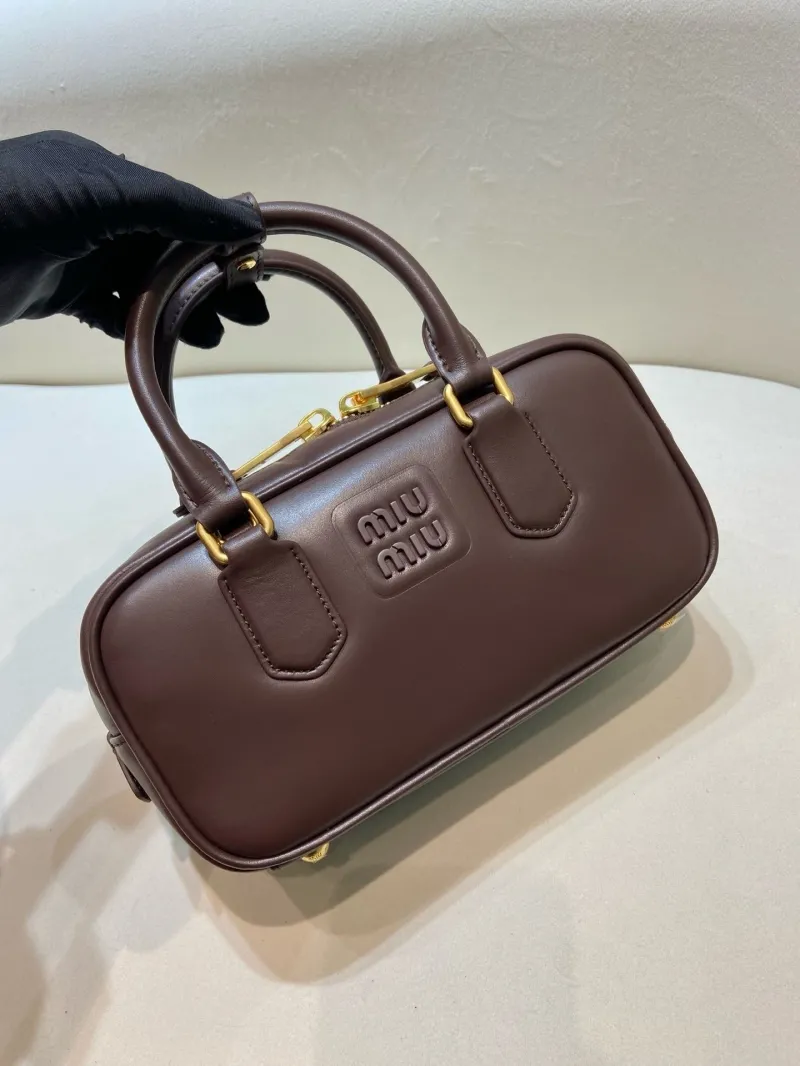 Alternative view of Miu Miu Brown Leather Top Handle Bag 568