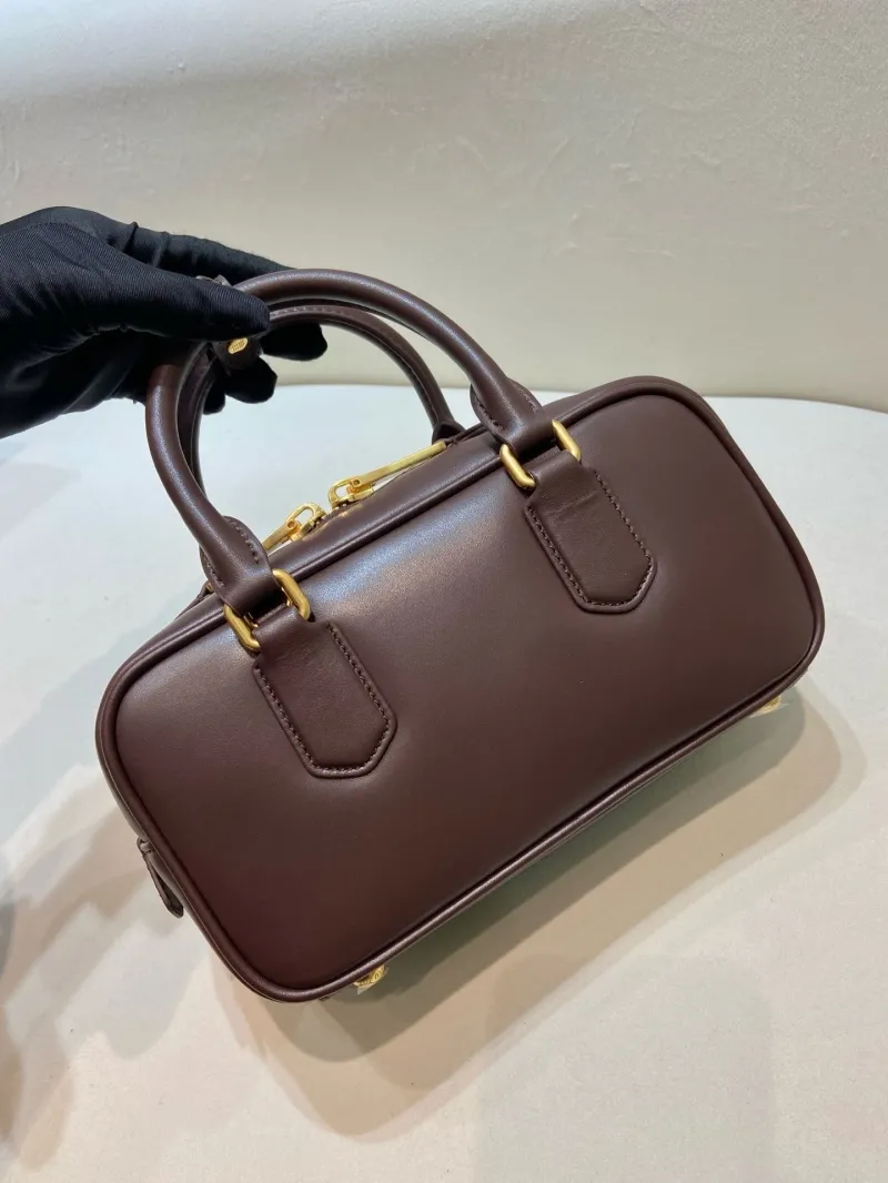 Miu Miu Brown Leather Top Handle Bag 568 - Image 4