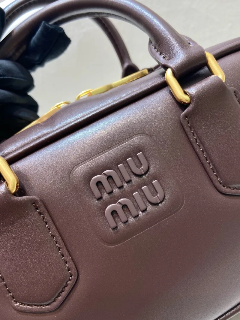 Miu Miu Brown Leather Top Handle Bag 568 - Image 7