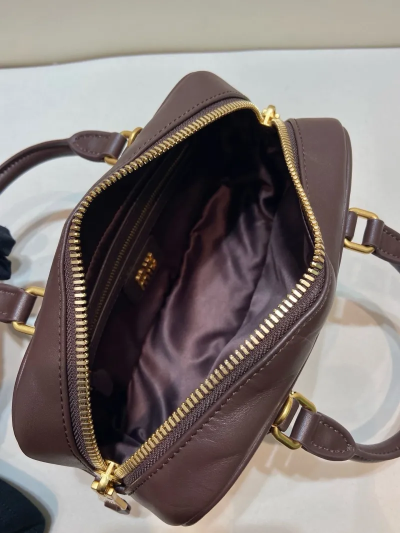 Miu Miu Brown Leather Top Handle Bag 568 - Image 8