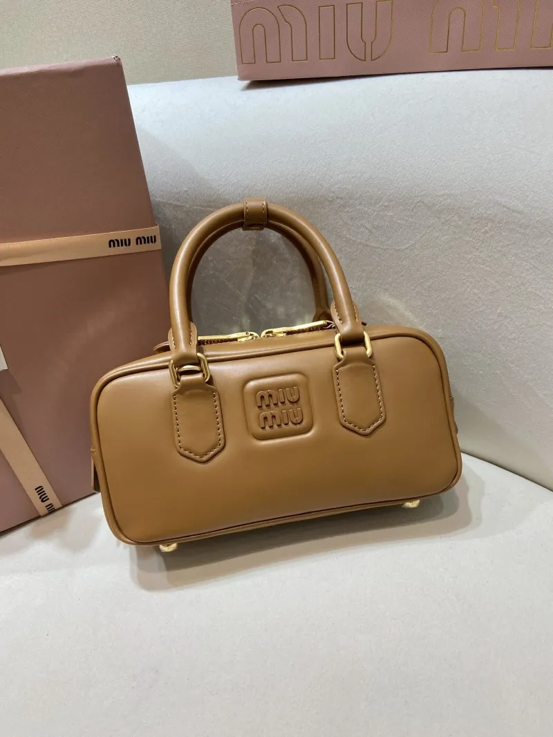Alternative view of Miu Miu Brown Leather Top Handle Bag