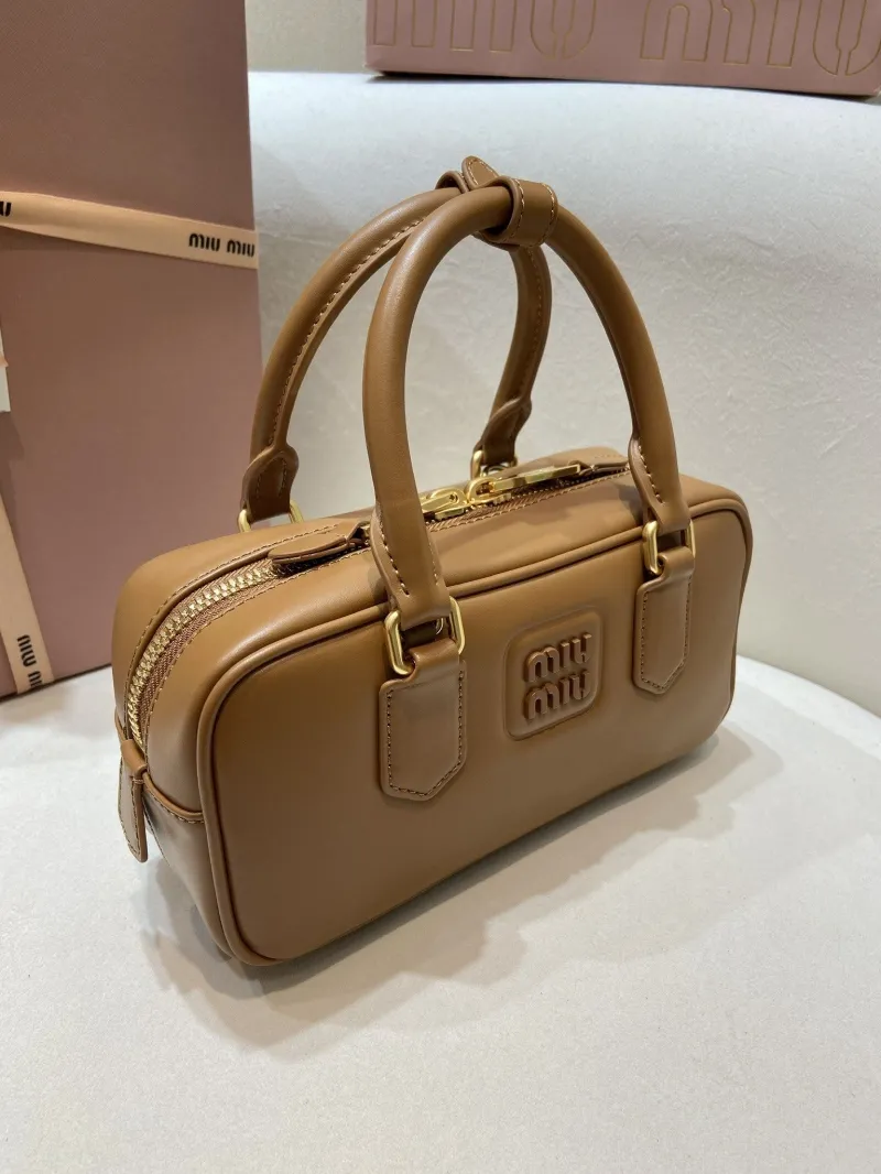 Miu Miu Brown Leather Top Handle Bag - Image 3