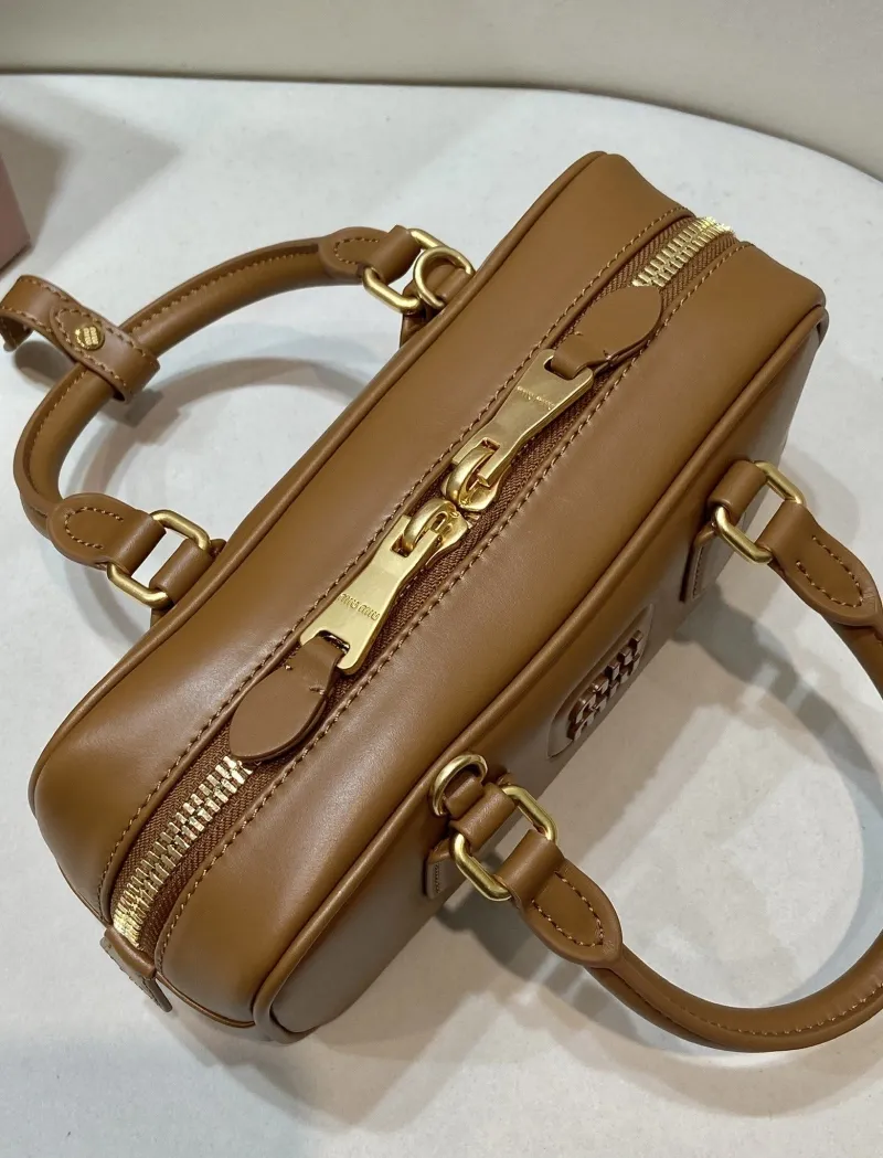 Miu Miu Brown Leather Top Handle Bag - Image 6