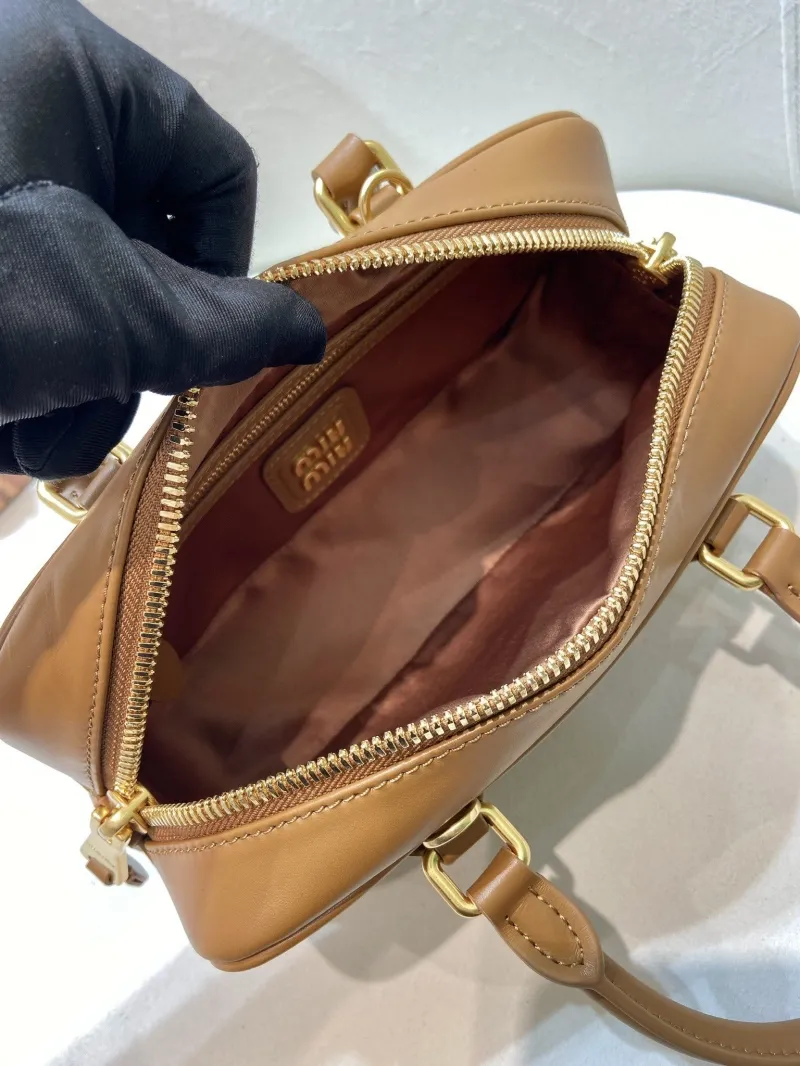 Miu Miu Brown Leather Top Handle Bag - Image 8