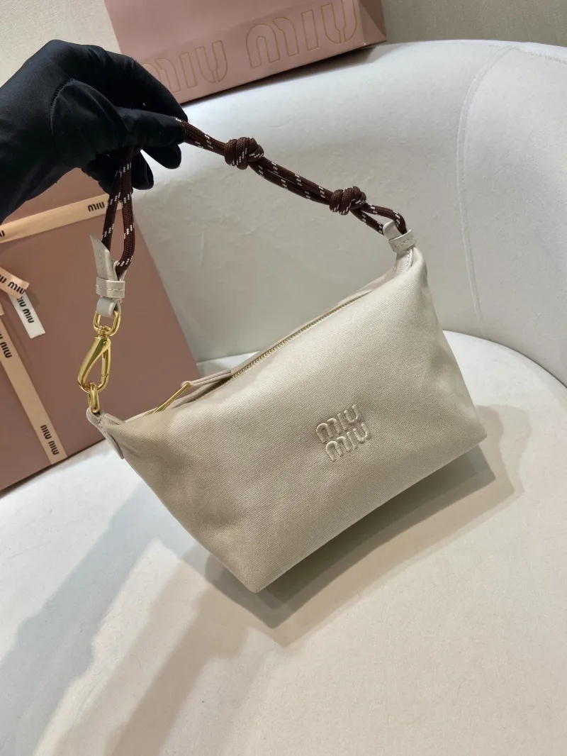 Miu Miu Beige Canvas Top Handle Bag 573