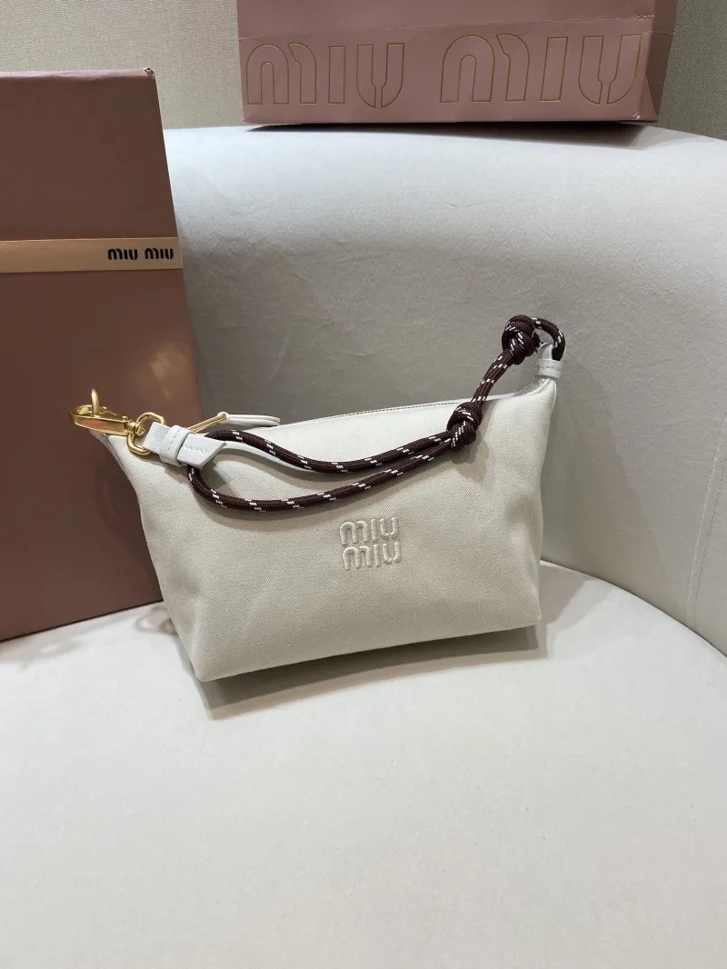 Alternative view of Miu Miu Beige Canvas Top Handle Bag 573