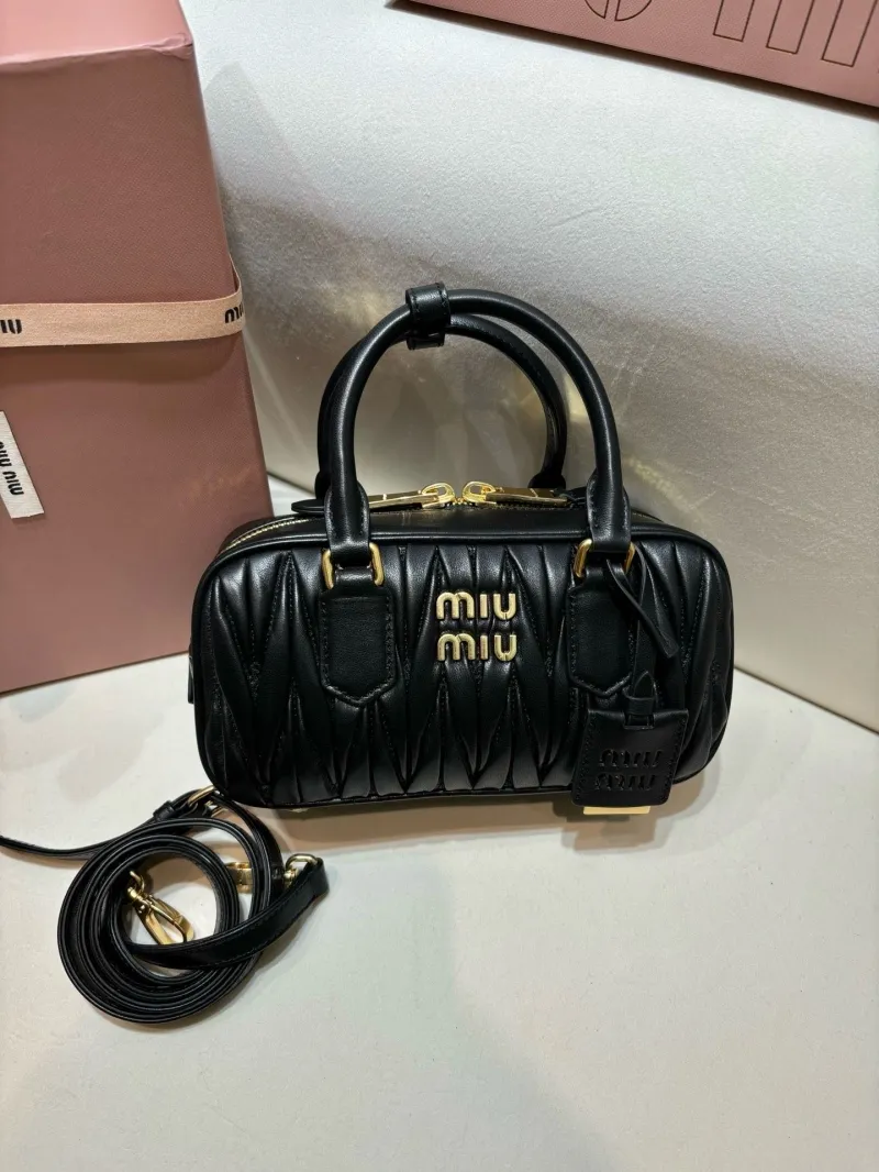 Miu Miu Black Leather Top Handle Crossbody Bag 575