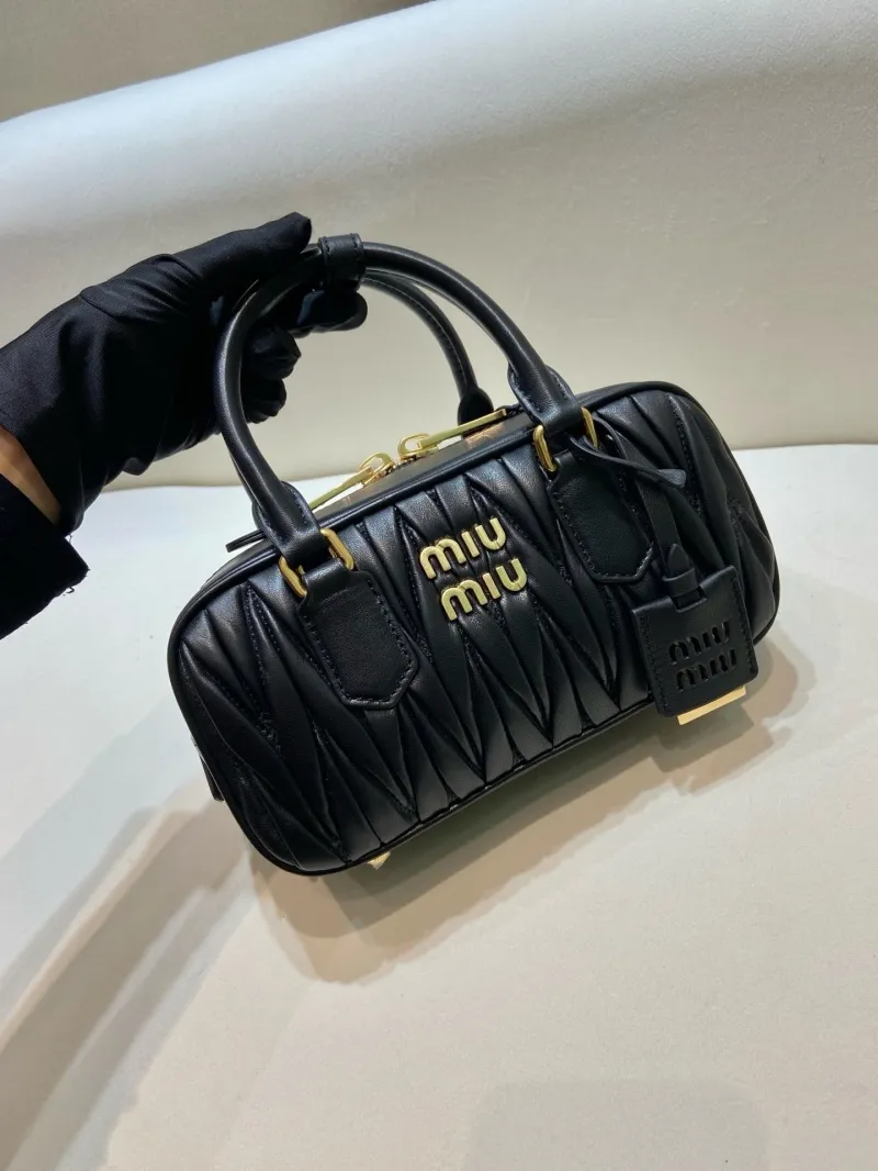 Alternative view of Miu Miu Black Leather Top Handle Crossbody Bag 575