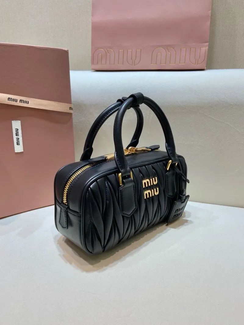 Miu Miu Black Leather Top Handle Crossbody Bag 575 - Image 3