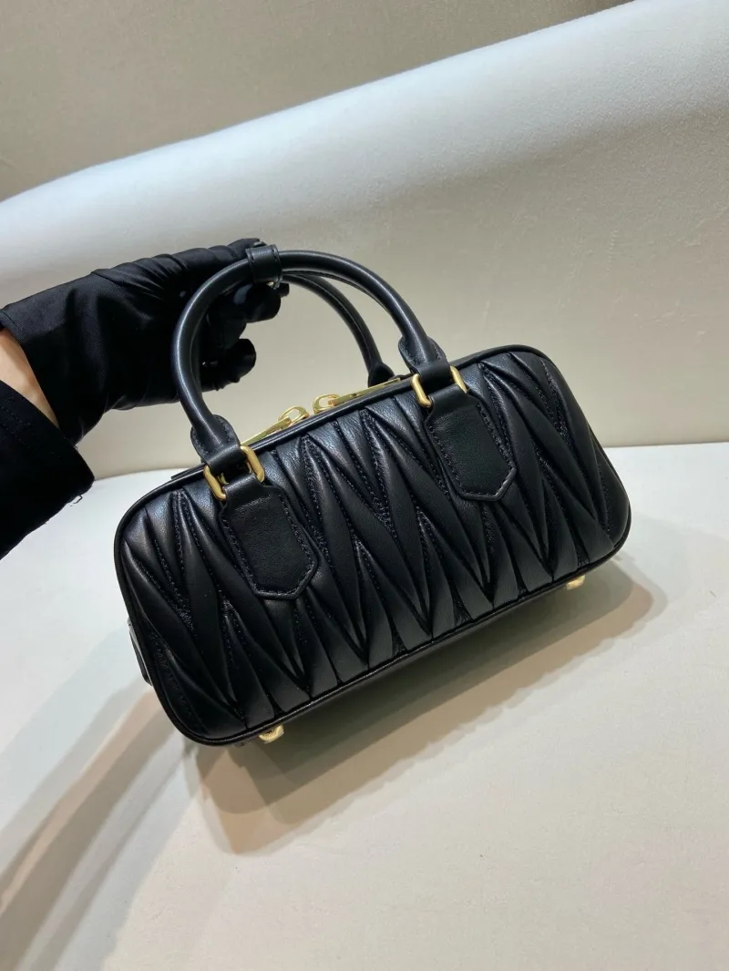 Miu Miu Black Leather Top Handle Crossbody Bag 575 - Image 4