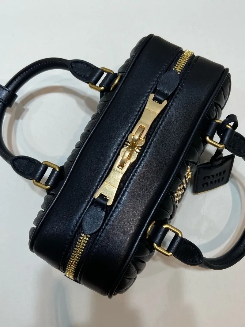 Miu Miu Black Leather Top Handle Crossbody Bag 575 - Image 7