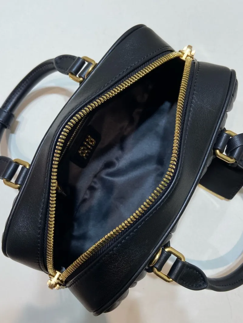 Miu Miu Black Leather Top Handle Crossbody Bag 575 - Image 8