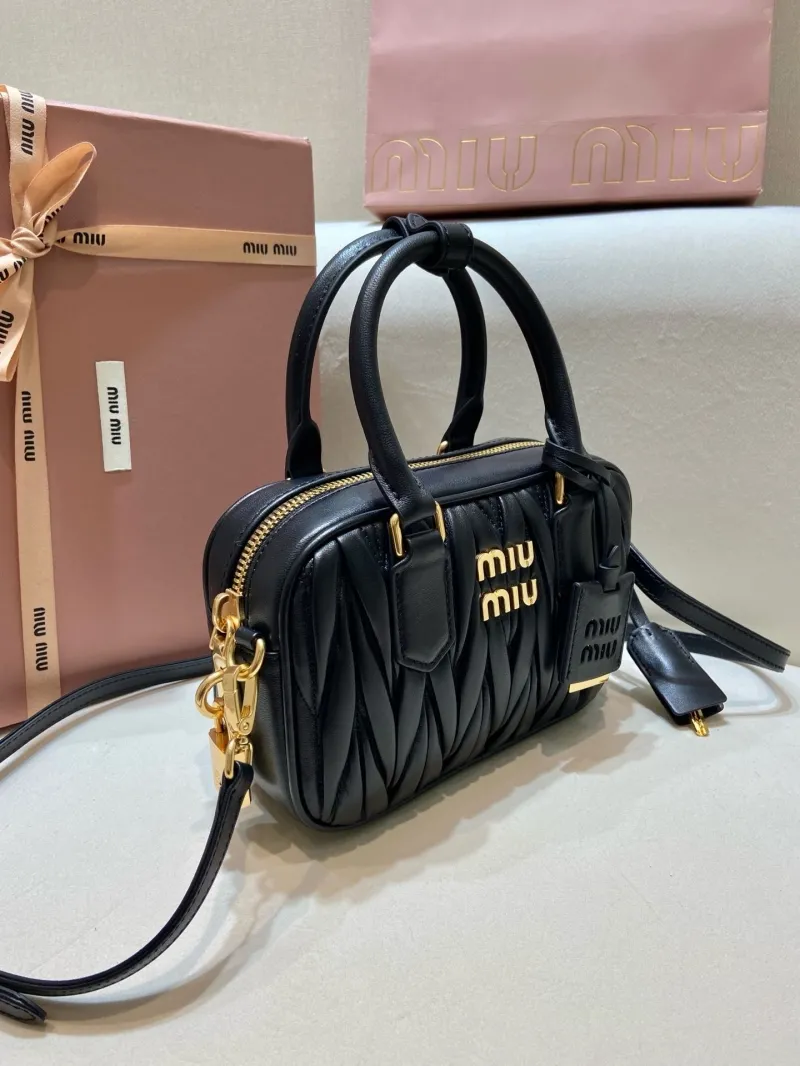 Alternative view of Miu Miu Black Matelasse Top Handle Crossbody Bag 578