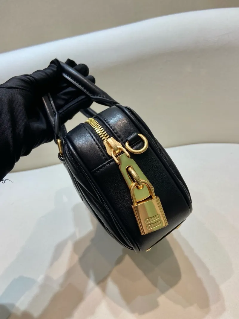Miu Miu Black Matelasse Top Handle Crossbody Bag 578 - Image 6