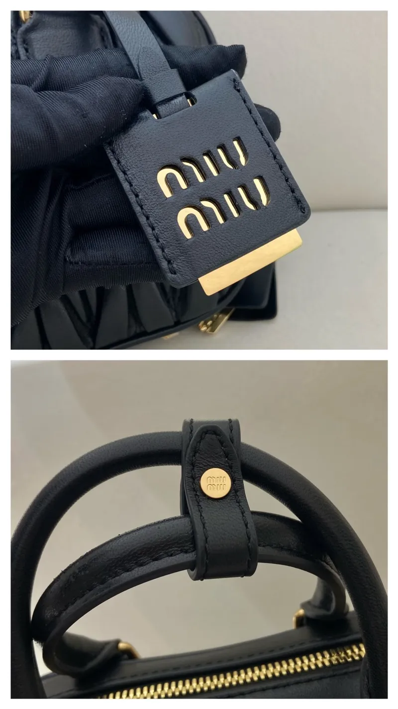 Miu Miu Black Matelasse Top Handle Crossbody Bag 578 - Image 7