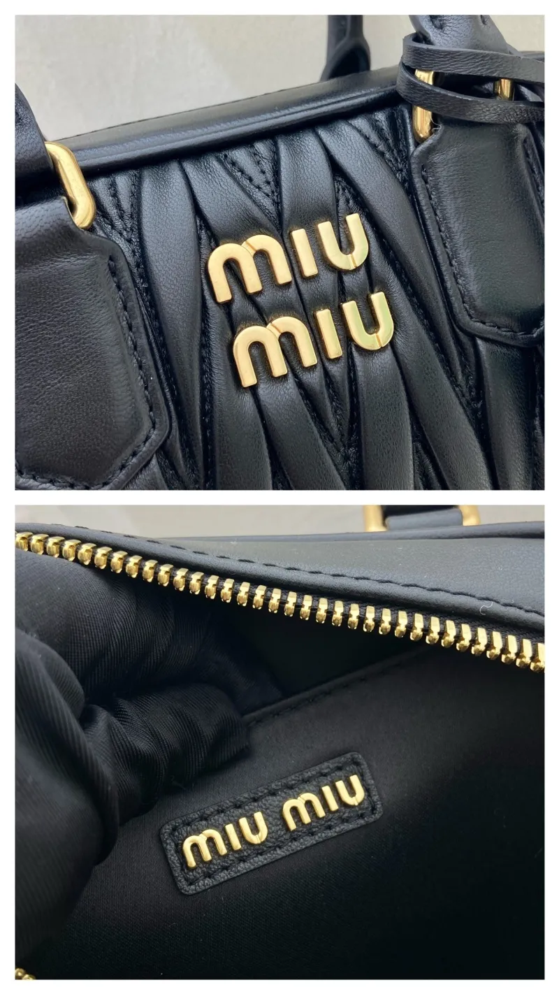 Miu Miu Black Matelasse Top Handle Crossbody Bag 578 - Image 9
