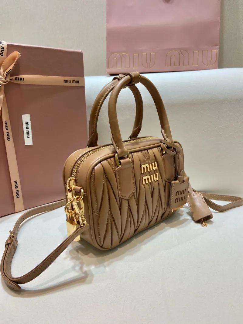 Alternative view of Miu Miu Brown Matelasse Top Handle Crossbody Bag 579