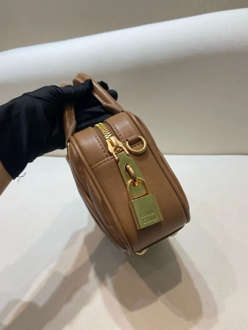 Miu Miu Brown Matelasse Top Handle Crossbody Bag 579 - Image 5