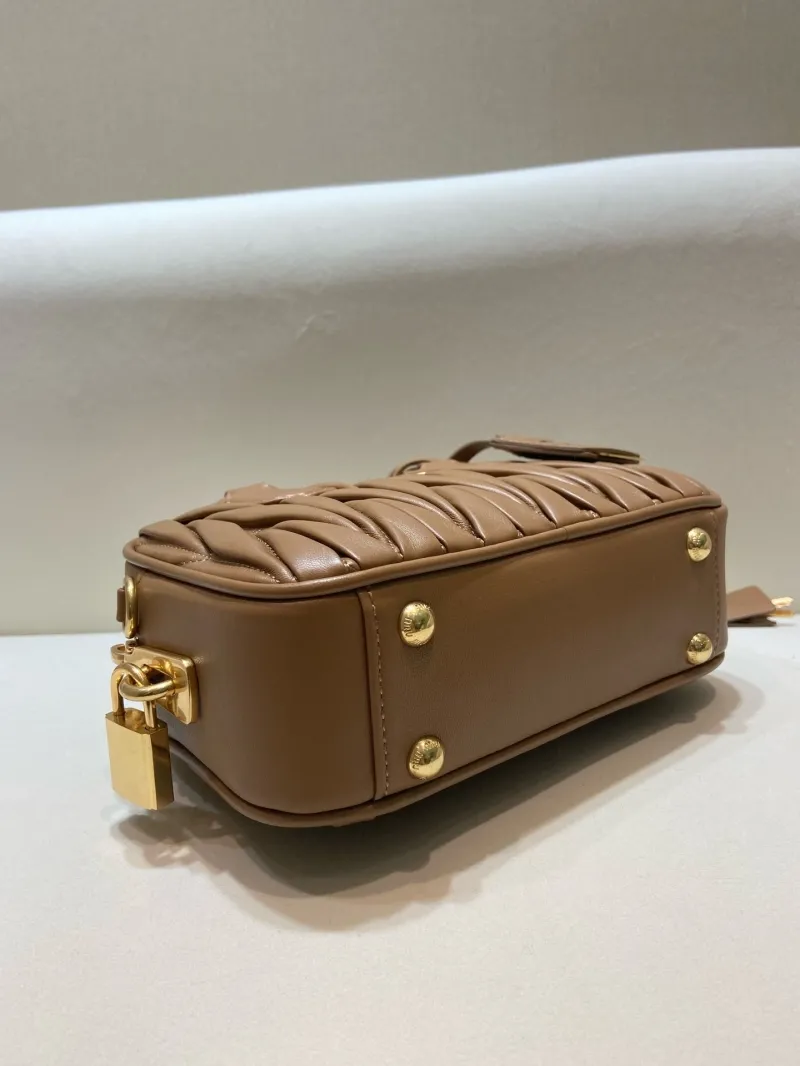 Miu Miu Brown Matelasse Top Handle Crossbody Bag 579 - Image 6